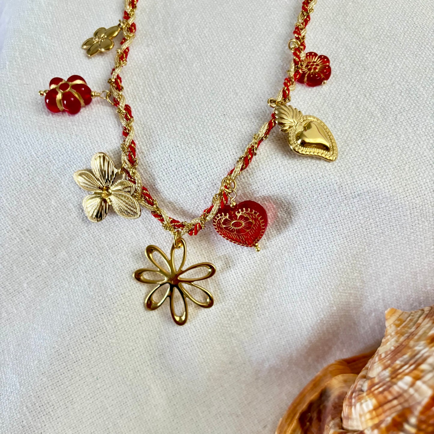 Collier breloques • Acier inoxydable doré