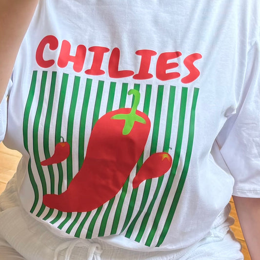 T-shirt blanc "CHILIES"