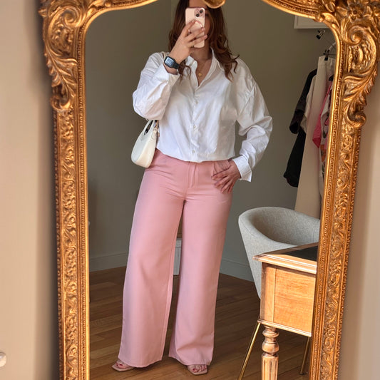 Pantalon fluide blanc ou rose