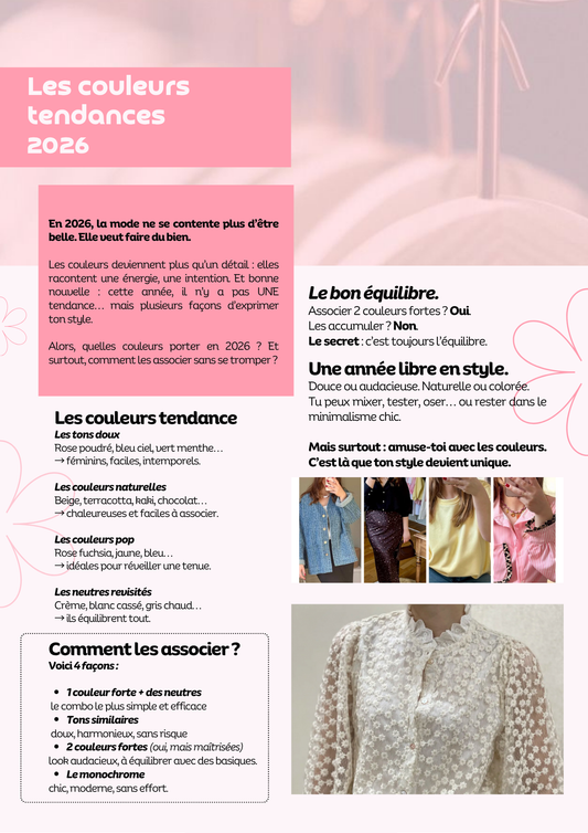 LES COULEURS TENDANCES 2026