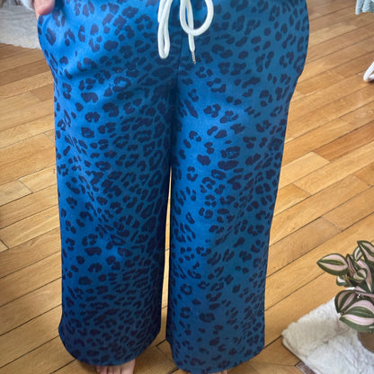 Jogging bleu léopard