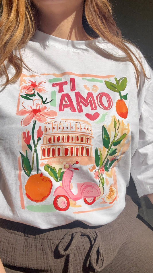 T-shirt blanc "TI AMO"