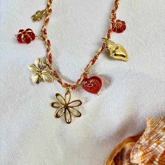 Collier breloques • Acier inoxydable doré