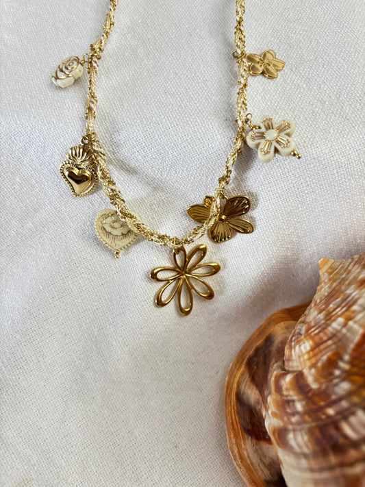 Collier breloques • Acier inoxydable doré