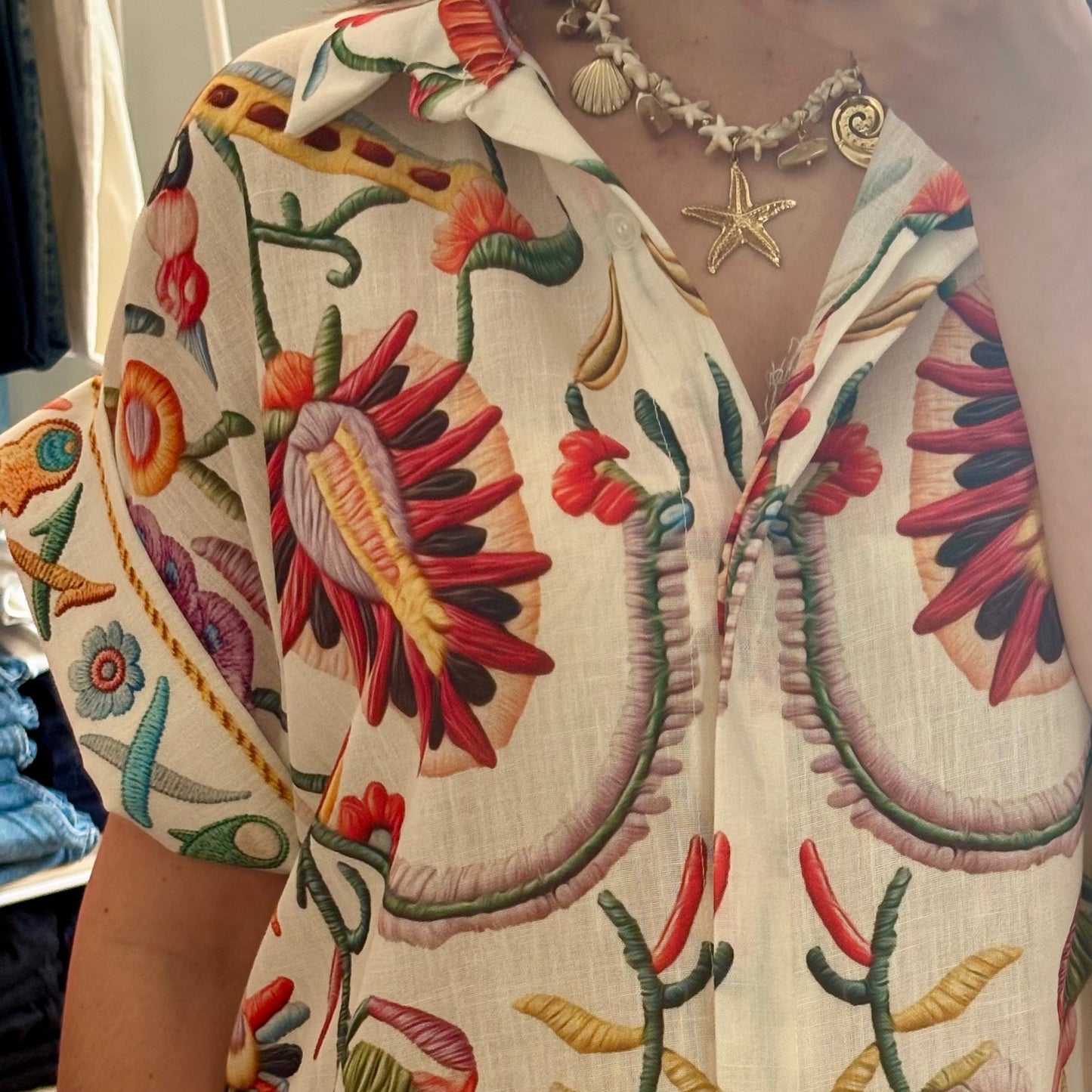 Robe chemise oversize imprimé floral
