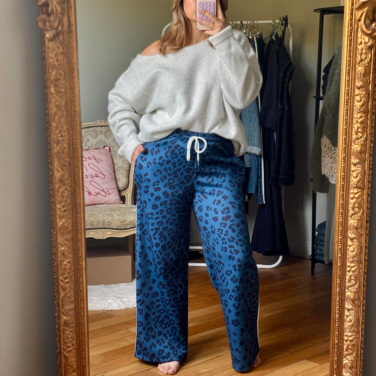 Jogging bleu léopard