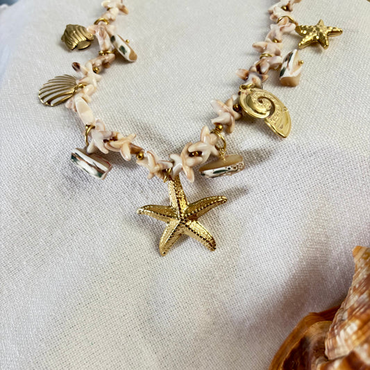 Collier breloques • Acier inoxydable doré