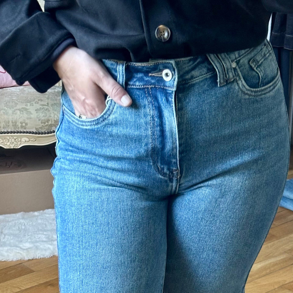 Jean coupe droite bleu clair