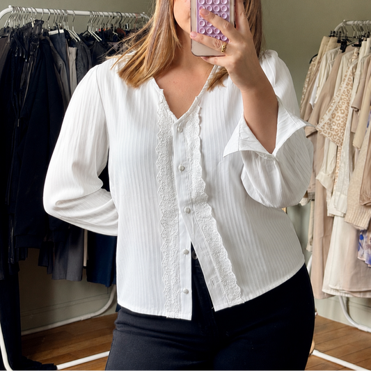 Chemise blanches fines rayures