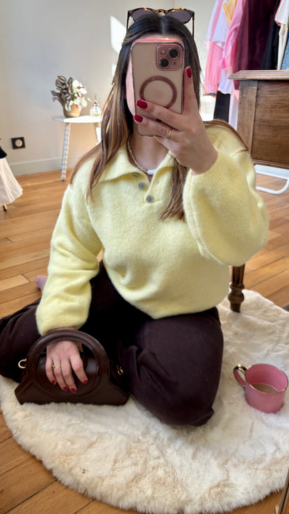 Pull jaune beurre esprit camionneur