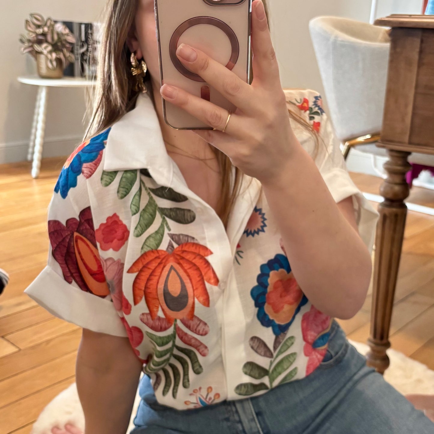 Chemise oversize fleurie