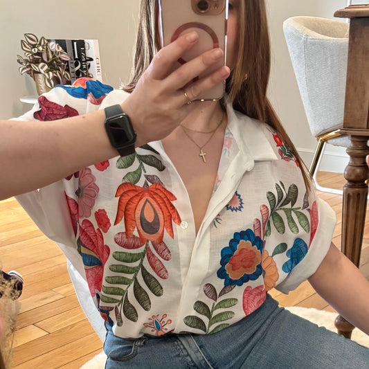 Chemise oversize fleurie