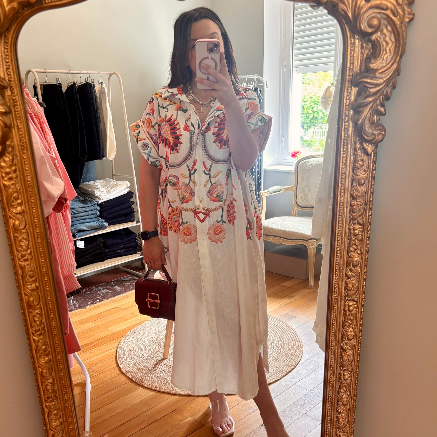 Robe chemise oversize imprimé floral