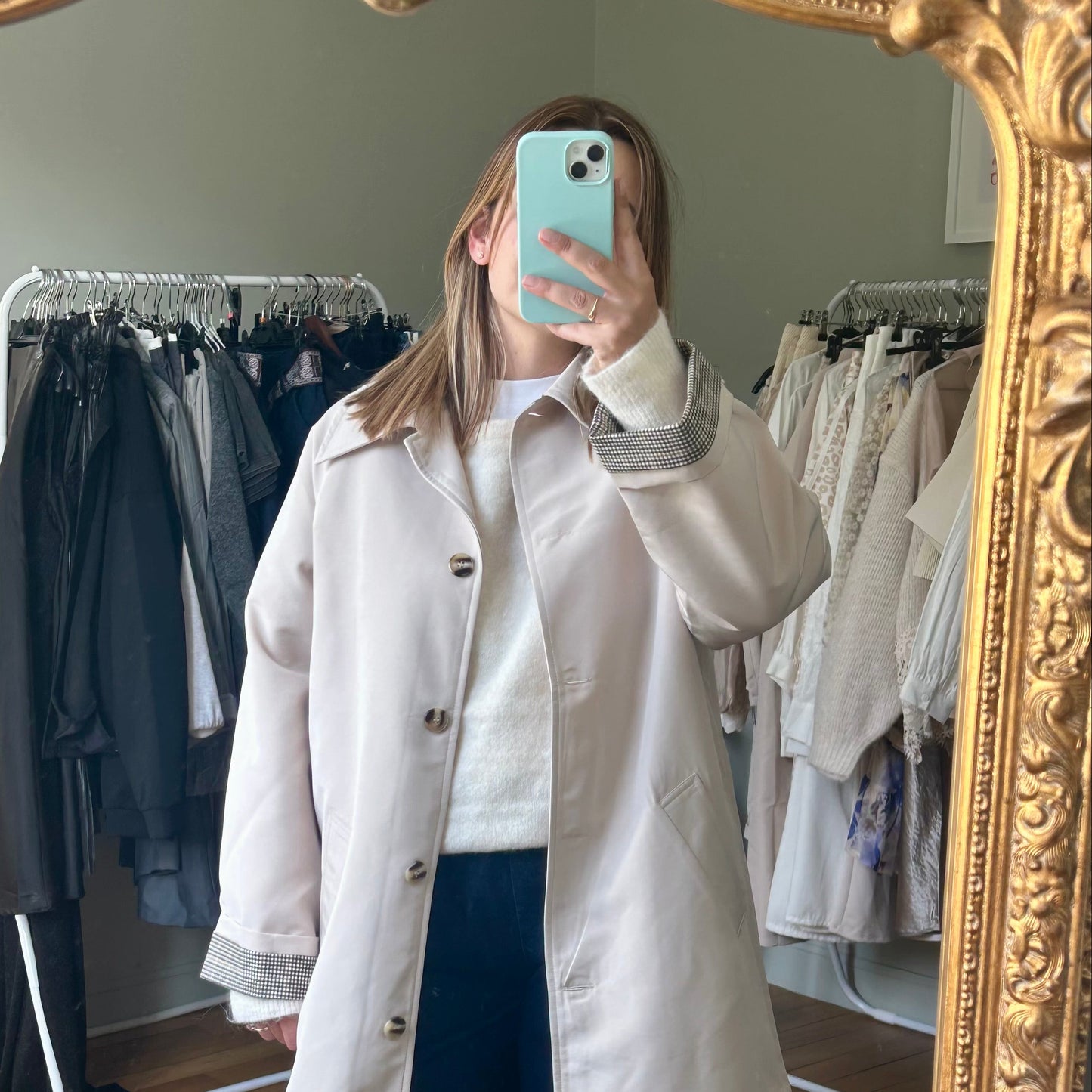 Trench mi-long oversize