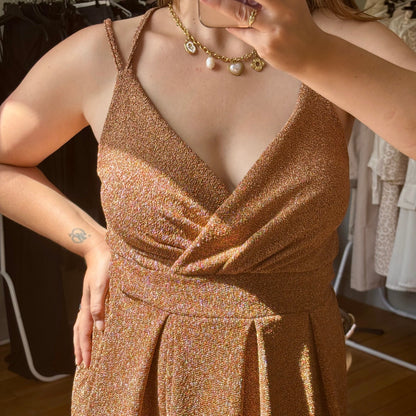 Robe longue doré pailletée