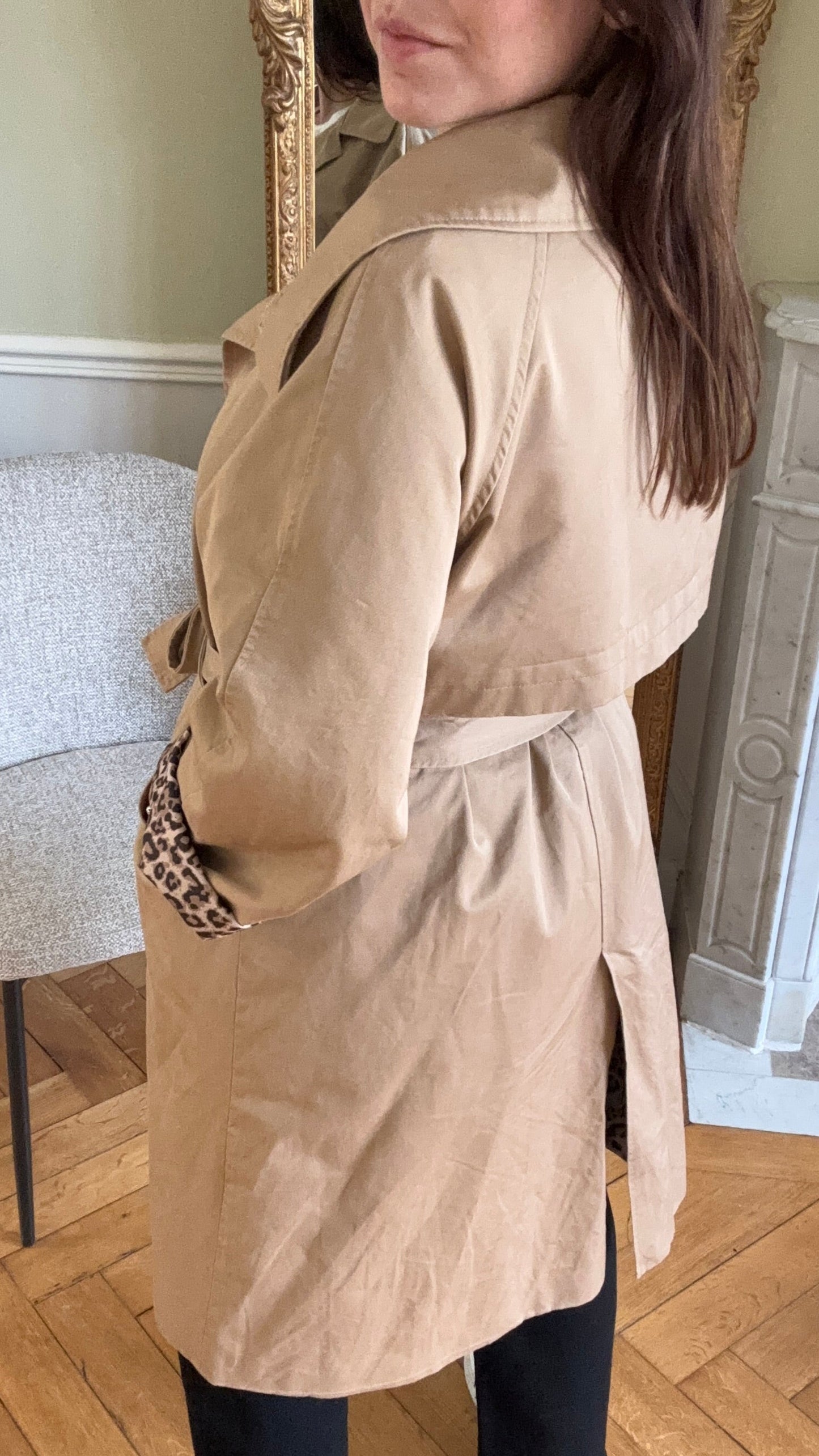 Trench Beige Léopard