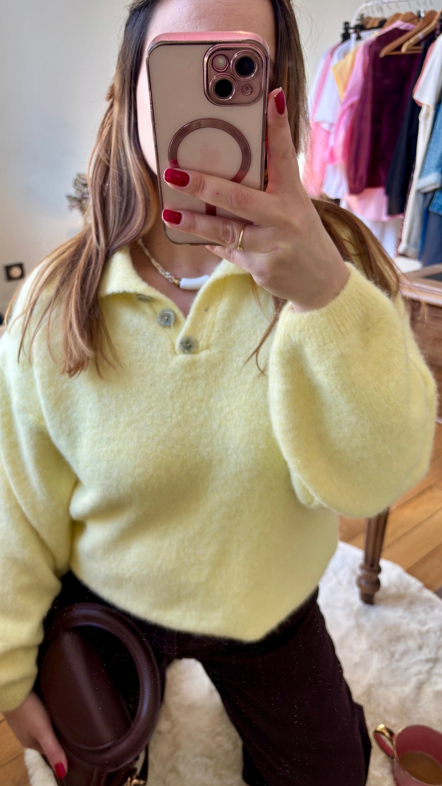 Pull jaune beurre esprit camionneur