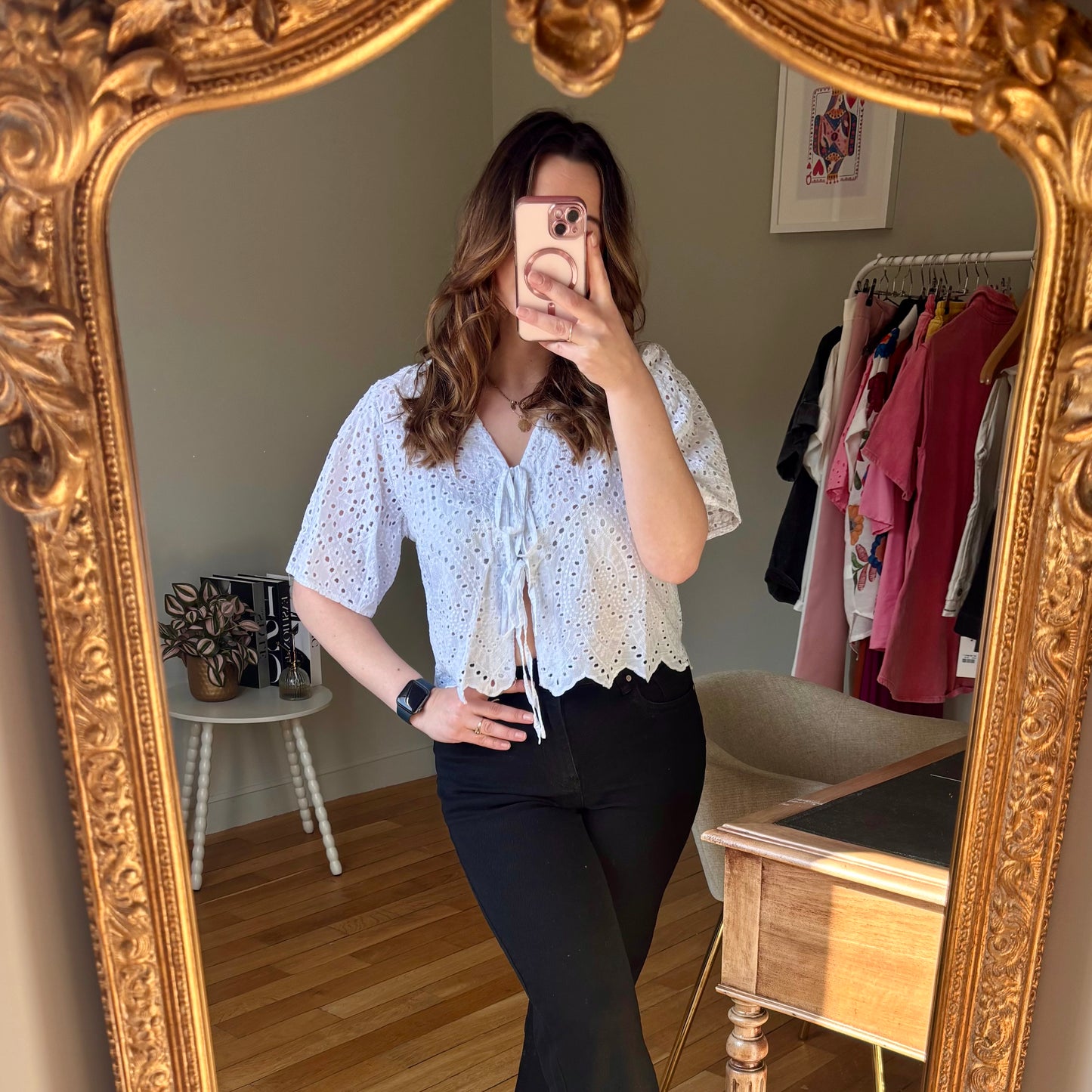 Top broderie anglaise blanc