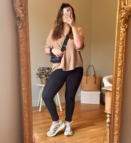 Chemise oversize camel
