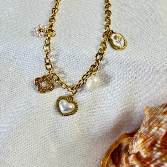 Collier breloques • Acier inoxydable doré