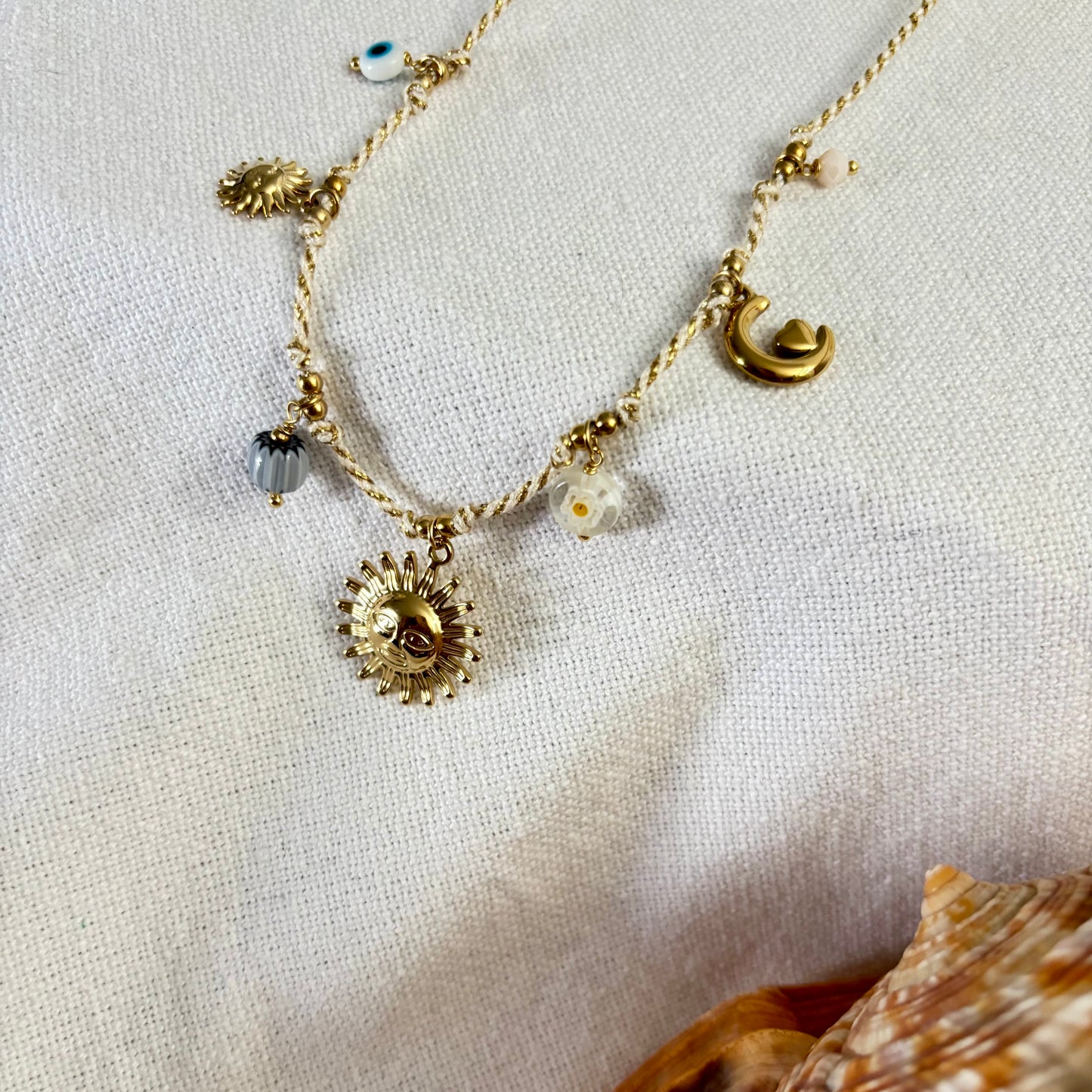 Collier breloques • Acier inoxydable doré