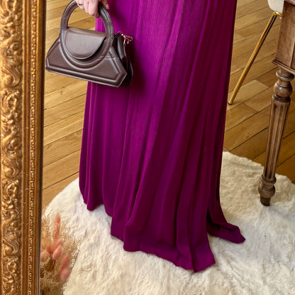Ensemble jupe longue & top mauve