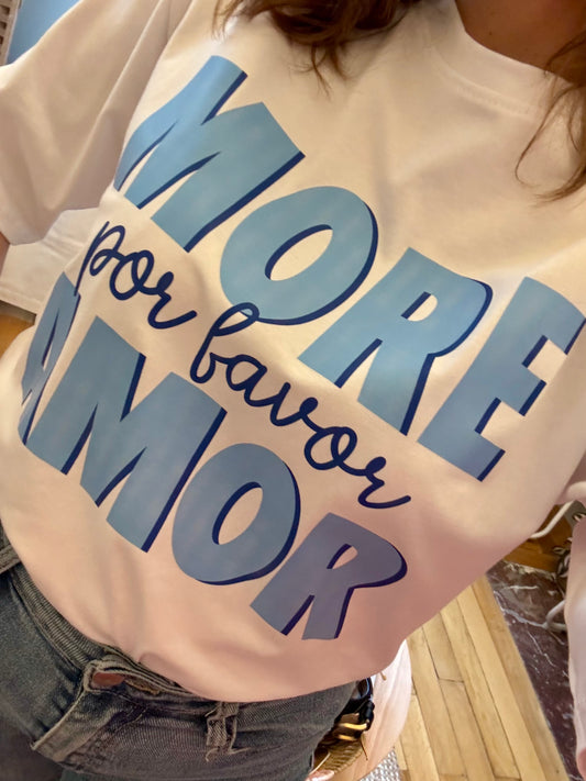 T-shirt imprimé bleu More Amor