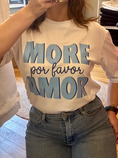 T-shirt imprimé bleu More Amor