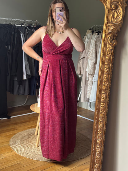 Robe longue Rouge pailletée
