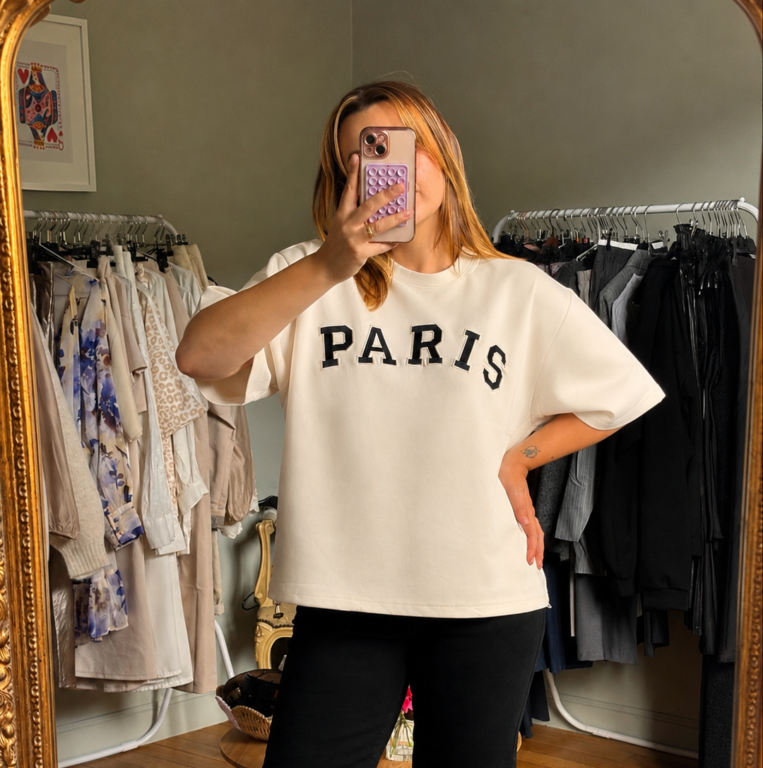 T-shirt oversize brodé "PARIS"