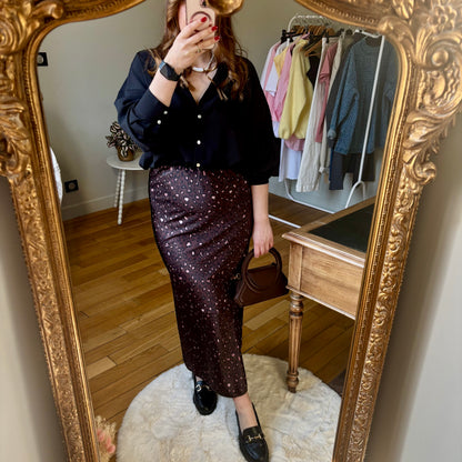 Jupe satinée léopard deux coloris