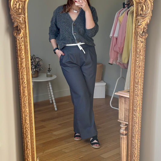 Pantalon gris coupe fluide