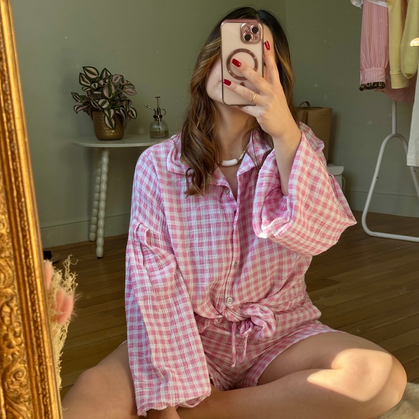 Ensemble gaze de coton vichy