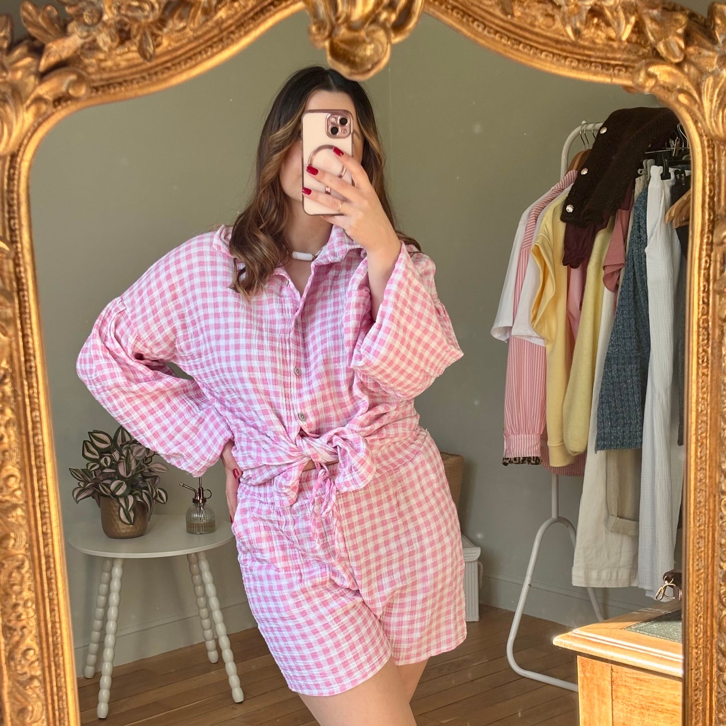 Ensemble gaze de coton vichy