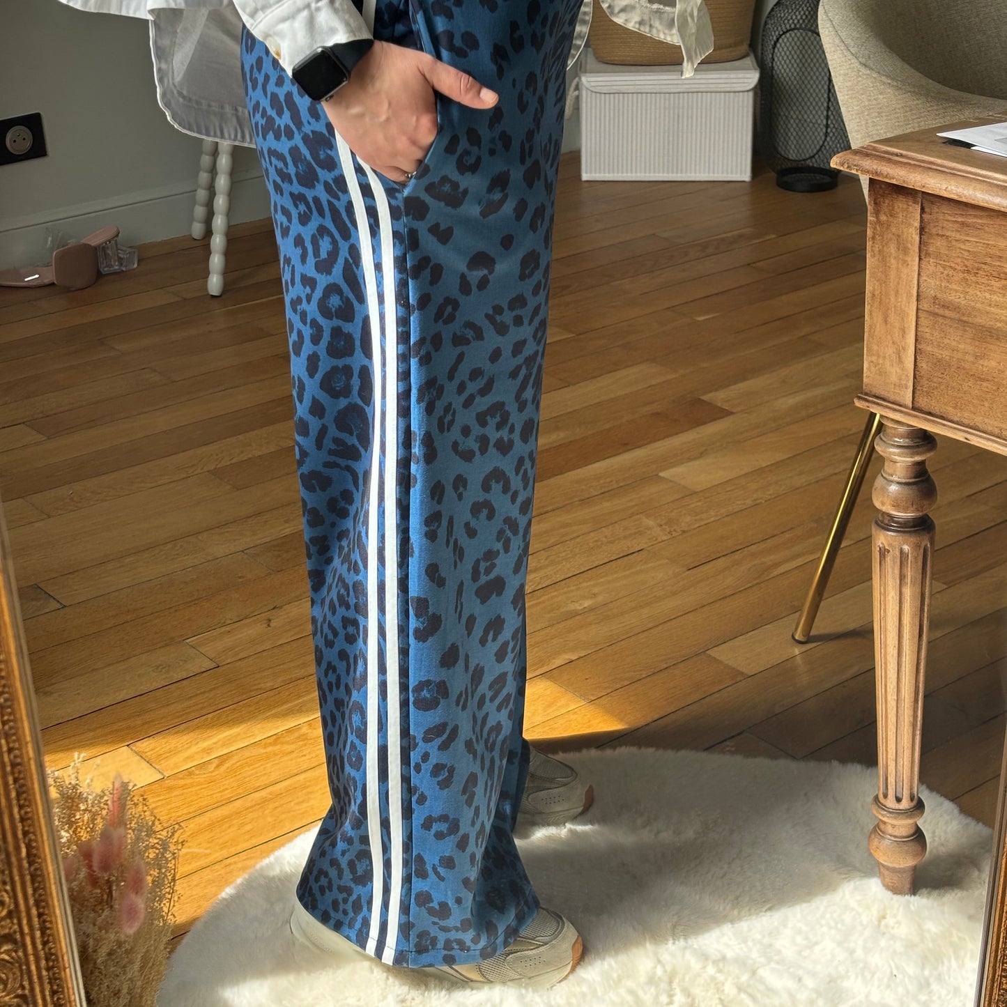 Jogging bleu léopard