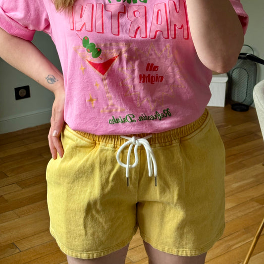 Short en jean jaune